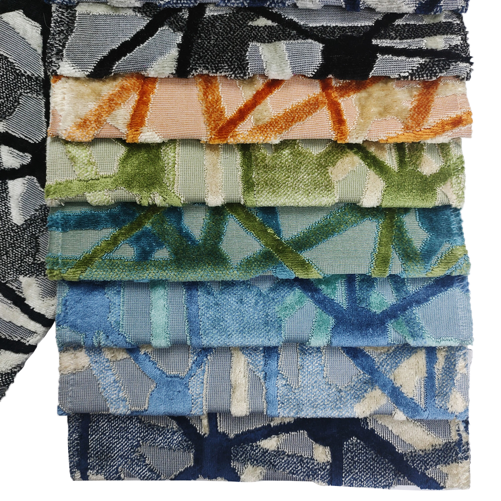 Geometrica Design LAETUS Polyester Jacquard Cuttura Contumam Velvet Stibadium fabricae 