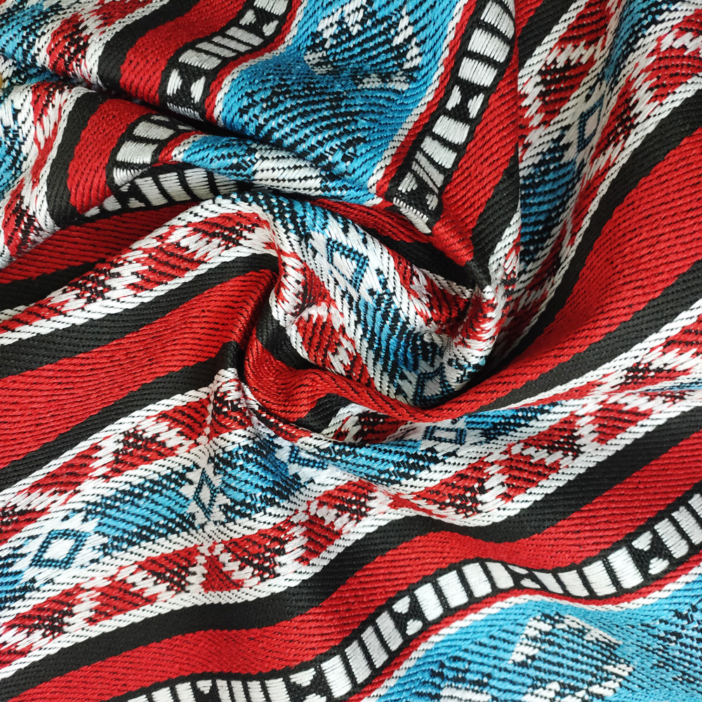Arabica style sadu polyester bombacio bis tincto jactum jacuard fabricae ad lectum et sacculum