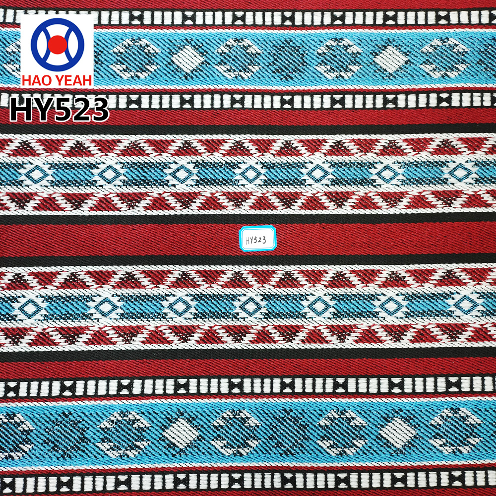 Arabica style sadu polyester bombacio bis tincto jactum jacuard fabricae ad lectum et sacculum