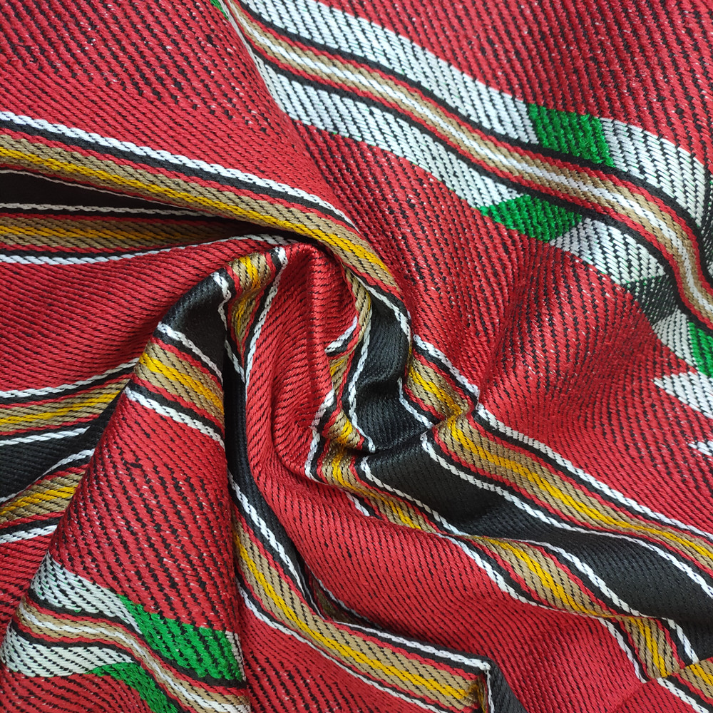 Arabica style sadu polyester bombacio bis tincto jactum jacuard fabricae ad lectum et sacculum