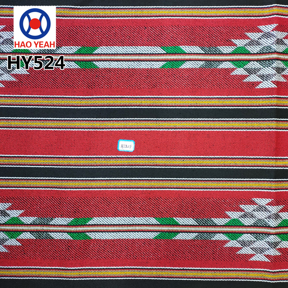 Arabica style sadu polyester bombacio bis tincto jactum jacuard fabricae ad lectum et sacculum