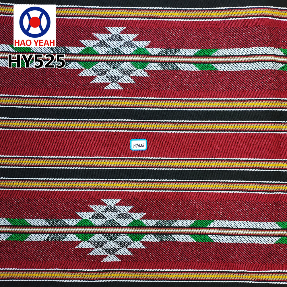 Arabica style sadu polyester bombacio bis tincto jactum jacuard fabricae ad lectum et sacculum