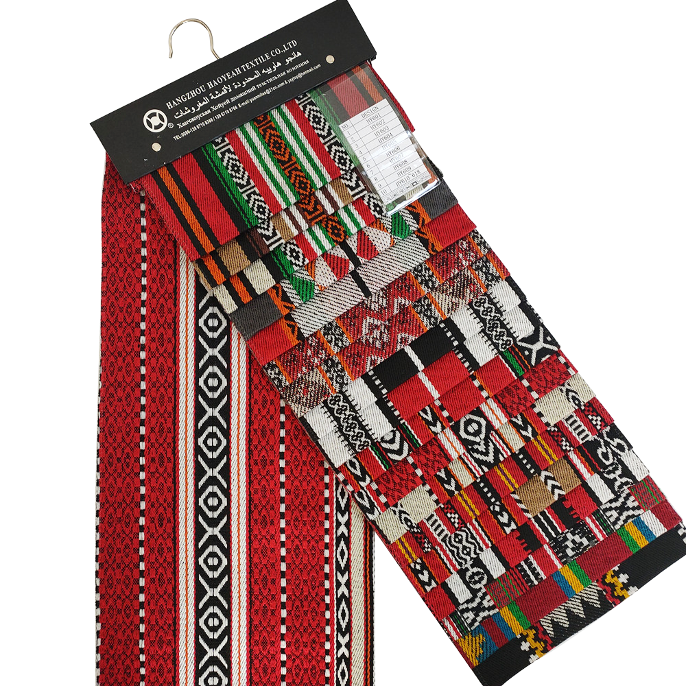 Arabica style rubrum et nigrum jacquard Sadu fabricae ad lectum lectulum supellectilem textile